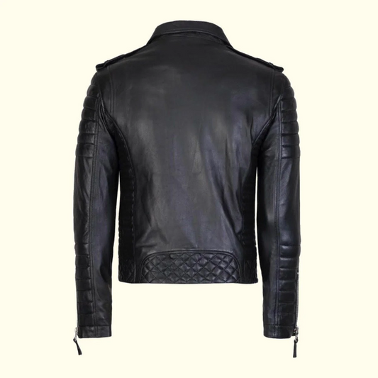 Balleruss Men Slim Fit Motorcyle Leather Jacket