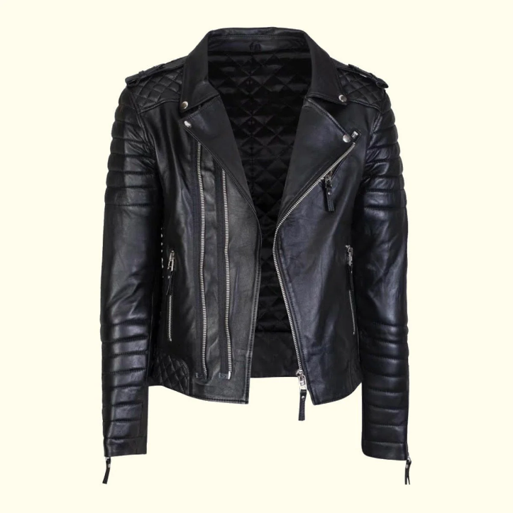 Balleruss Men Slim Fit Motorcyle Leather Jacket