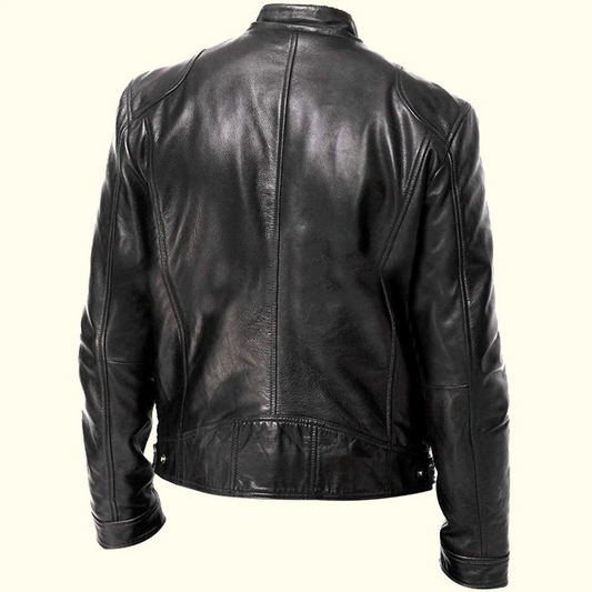 Balleruss Black Moto Leather Jacket