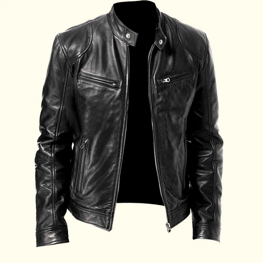Balleruss Black Moto Leather Jacket