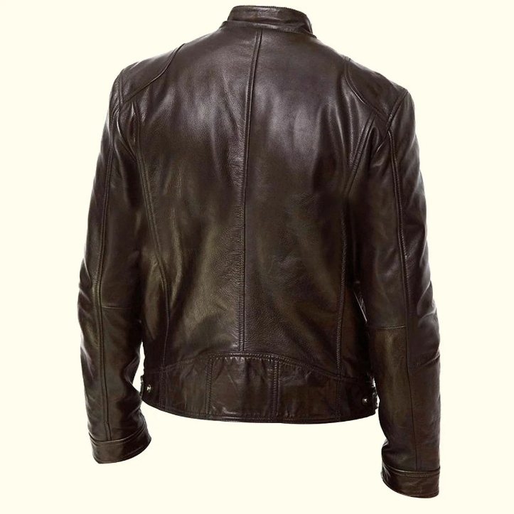 Balleruss Brown Moto Leather Jacket
