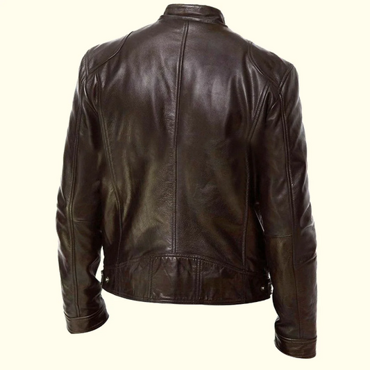 Balleruss Brown Moto Leather Jacket
